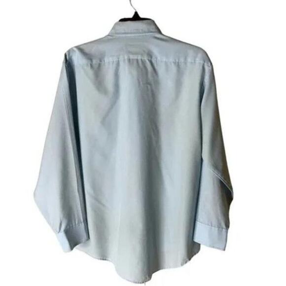 JC Penny Lustre Silk Dress Shirt Men's Size 16.5 Long Sleeve Button Front Pocket - Picture 2 of 6
